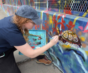 Making progress on the Pleasant Street mural